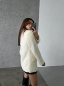 Ekru Çift Cepli Kürklü Ceket thumbnail 4
