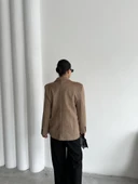Bej Latte Kemik Düğmeli Süet Ceket thumbnail 6