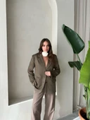 Haki Latte Kemik Düğmeli Süet Ceket thumbnail 4