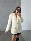 Ekru Çift Cepli Kürklü Ceket thumbnail 3
