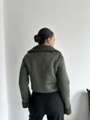 Yeşil Dakota Süet Kürklü Mont thumbnail 6