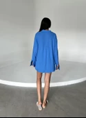 Mavi Summer Keten Oversize Gömlek Şort Takım thumbnail 7