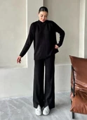 Siyah Clara Çimalı Pantolon Triko Takım thumbnail 1
