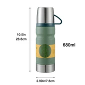 Kapris Çelik 3lü Termos Seti 680 ml Yeşil Kap-290 thumbnail 3
