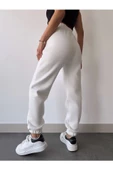 Üç İplik Basic Lastikli Eşofman Pantolon - Beyaz thumbnail 2