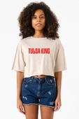 Tulsa King Lettern Bej Kadın Crop Tshirt thumbnail 1