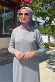 Rüya Gri Triko Elbise thumbnail 2