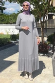 Rüya Gri Triko Elbise thumbnail 3
