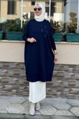 Melda Triko Tunik Lacivert thumbnail 1