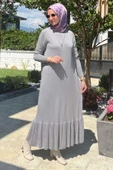 Rüya Gri Triko Elbise thumbnail 4