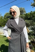 Apoletli Çizgili Takım Antrasit thumbnail 3