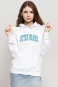 Outer Banks Lettern Beyaz Kadın 3ip Kapşonlu Sweatshirt thumbnail 1