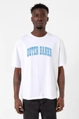 Outer Banks Lettern Beyaz Erkek Oversize Tshirt thumbnail 1