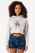 Rolling Quartz Logo Grimelanj Kadın Crop Kapşonlu thumbnail 1