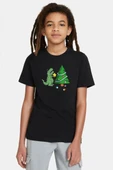 Dinosaur Christmas Tree Siyah Çocuk Tshirt thumbnail 1