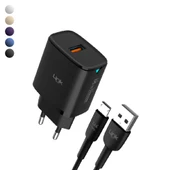 LinkTech C305 18W Auto ID Micro USB Kablolu Şarj Aleti Set thumbnail 1