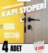 Yapışkanlı Kapı Stoperi Kapı Kolu Çarpma Engelleyici Şeffaf 4Adet thumbnail 2