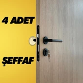 Yapışkanlı Kapı Stoperi Kapı Kolu Çarpma Engelleyici Şeffaf 4Adet thumbnail 3