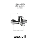 Creavit Sharp Krom Banyo Bataryası SR2510 thumbnail 2