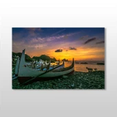 Kıyı Sandal Kanvas Tablo thumbnail 1