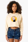 Meovv Meow Bej Kadın Crop Kapşonlu thumbnail 1