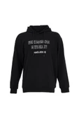 Erkek Baskılı Kapüşonlu Sweat Siyah thumbnail 2