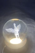 3D Led Işık Cam Küre Gece Lambası Pgasus 6 cm thumbnail 3