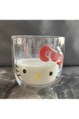NETAVANTAJ Hello Kitty Çift Cidarlı Cam Kupa Bardak thumbnail 1