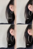 Kadın 316 L Çelik 6 cm Halka Küpe thumbnail 2