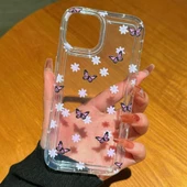 iPhone 16 Pro Çiçekli Butterfly Seri Silikon Kapak thumbnail 4