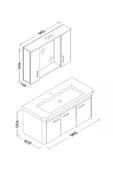 Ece Banyo Note Smart 100 Cm Banyo Dolabı - Beyaz thumbnail 3