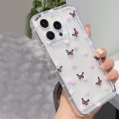 iPhone 15 Pro Max Çiçekli Butterfly Seri Silikon Kapak thumbnail 3