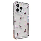 iPhone 15 Pro Max Çiçekli Butterfly Seri Silikon Kapak thumbnail 1