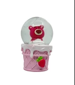 Işıklı Kar Küresi Pembe Ayıcık 7 cm thumbnail 2
