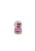 Işıklı Kar Küresi Pembe Ayıcık Cupcake 7 cm thumbnail 3