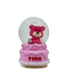 Işıklı Kar Küresi Pembe Ayıcık Cupcake 7 cm thumbnail 2