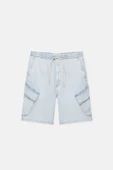 Pull & Bear Denim Kargo Bermuda Şort thumbnail 3