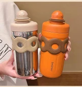 Shotay Donat Çelik Matara Çocuk 500Ml Çelik Bej thumbnail 4