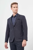 Lacivert Örme Mono Yaka 6 Drop Slim Fit Ceket 1002245151 thumbnail 1