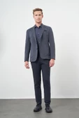Lacivert Örme Mono Yaka 6 Drop Slim Fit Ceket 1002245152 thumbnail 2