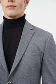 Füme  Örme Mono Yaka 6 Drop Slim Fit Ceket 1002245154 thumbnail 4