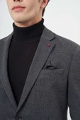 Lacivert Örme Mono Yaka 6 Drop Slim Fit Ceket 1002245152 thumbnail 4