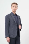 Lacivert Örme Mono Yaka 6 Drop Slim Fit Ceket 1002245152 thumbnail 3