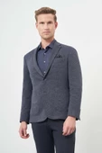 Lacivert Örme Mono Yaka 6 Drop Slim Fit Ceket 1002245152 thumbnail 1