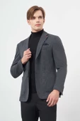 Lacivert Örme Mono Yaka 6 Drop Slim Fit Ceket 1002245152 thumbnail 3
