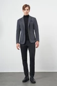 Lacivert Örme Mono Yaka 6 Drop Slim Fit Ceket 1002245152 thumbnail 2