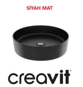 Creavit Loop 45 Cm Set Üstü Çanak Lavabo Siyah Mat LP145 thumbnail 1