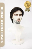 Erkek Peruk Kısa - Siyah thumbnail 4