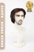 Erkek Peruk Kısa - Kahve thumbnail 4