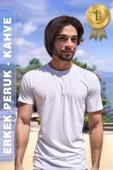 Erkek Peruk Kısa - Kahve thumbnail 3